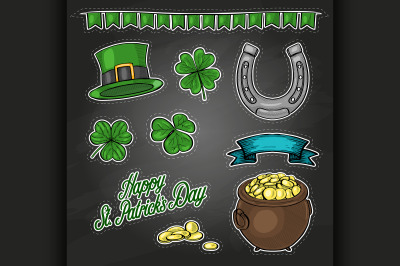 Stickers set for Saint Patricks Day