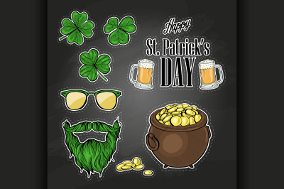 Stickers set for Saint Patricks Day