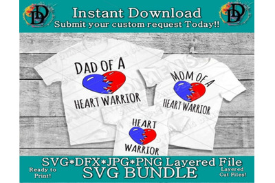 Heart Warrior svg CHD svg Congenital Heart Defect SVG Heart Health awa