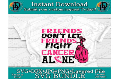Breast cancer svg, Nobody fights alone Awareness SVG, Pink ribbon svg,
