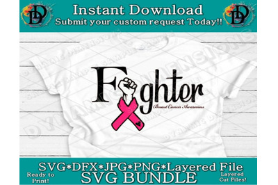 Cancer Fighter Svg, Breast Cancer Svg, Pink Ribbon Svg, Fight Svg, Can