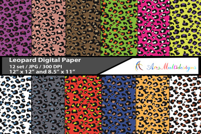 leopard digital papers, leopard pattern, leopard background