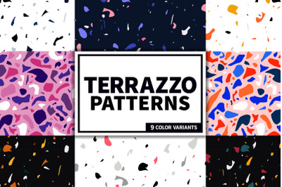 Terrazzo Seamless Patterns Set