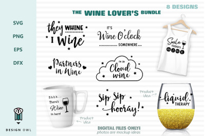 The wine lover&#039;s bundle - SVG files
