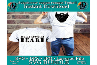Ask me about my beard cut file | Funny Flip Up shirt design - Funny qu