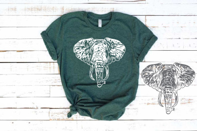 Elephant head SVG Trunk Tusk Safari African Logo Wildlife boho  1243s