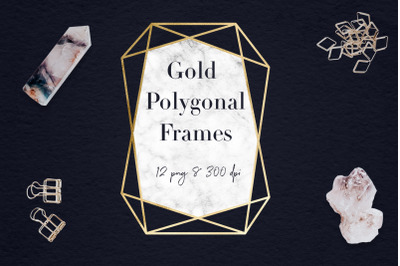 Marble And Gold Frames Clipart