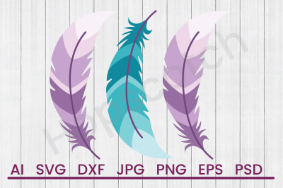 Feathers SVG File, DXF File