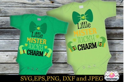 image 0 image 1 SVG, Dxf, Eps &amp; Png St Patrick&#039;s Day Little Mister Luc