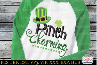 St Patricks Day Pinch Charming Embroidery Applique Design