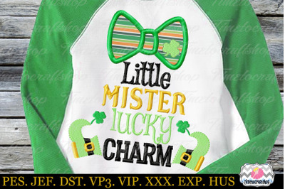 Little Mister Lucky Charm Embroidery Applique Design