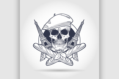 Sketch&2C; french skull