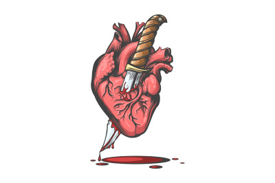 Heart Pierced by Knife