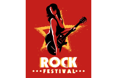 Rock Festival Retro Poster Template