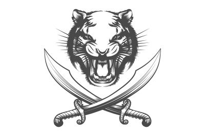 Tiger Face and Arabian Swords