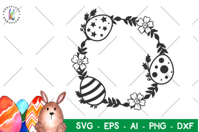 Download Download Happy Easter svg Easter wreath svg Monogram Free ...