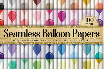 100 Seamless Balloon Pattern Kid Birthday Digital Papers