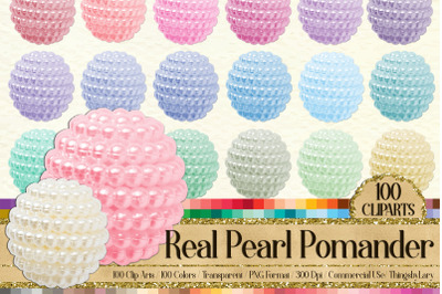 100 Pearl Pomander Digital Clip Art Jewelry Pearl Ball Images