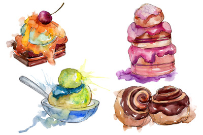 Dessert Appetizing  Watercolor png