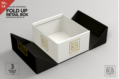 Fold Up Retail Box Packaging Mockup