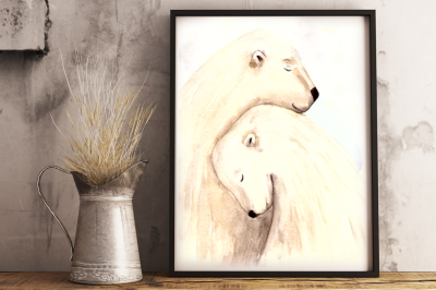 Love and Bears - Watercolor Illustration/Print