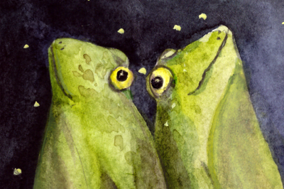 Dreaming Frogs - Watercolor Illustration/Print