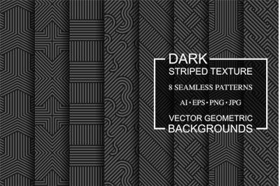 Dark striped geometric patterns