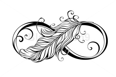 Infinity Symbol with Feather