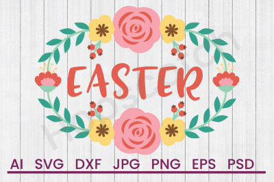 Spring Flower Frame Easter - SVG File, DXF File