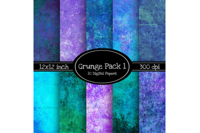 10 Pack of Colorful Grunge Backgrounds 1