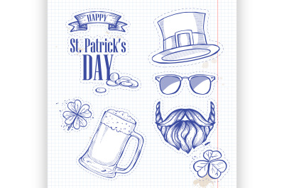 Stickers set for Saint Patricks Day