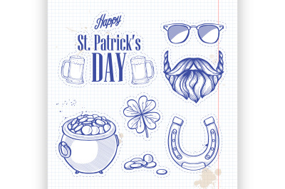 Stickers set for Saint Patricks Day