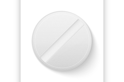 Vector realistic white medical pill