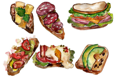 Sandwich sausage Watercolor png