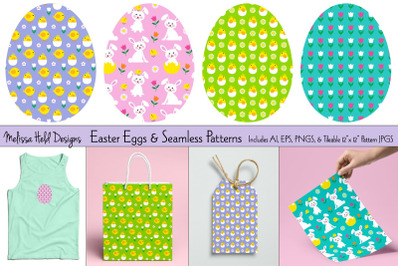 Easter Eggs &amp; Seamless Patterns