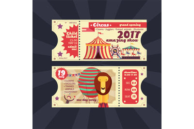 Circus magic show ticket vector vintage design isolated