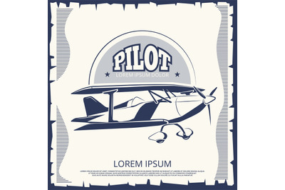 Label design - vintage poster airplane