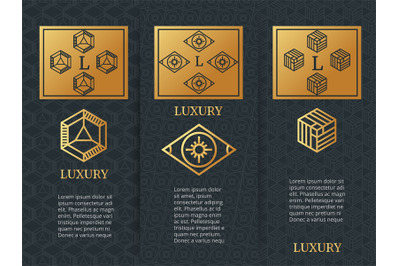 Luxury design brochure flyers template with monogramm