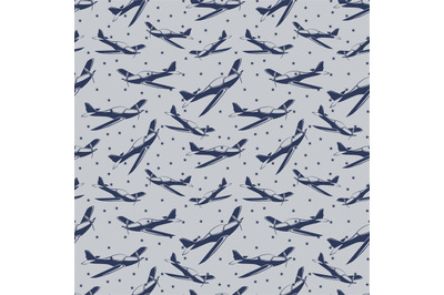 Stars and airplanes seamless pattern design