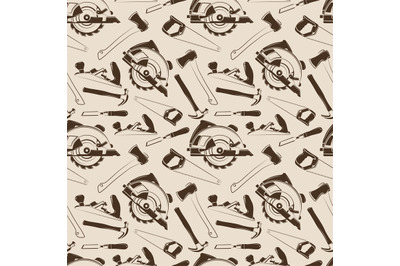 Carpentry tools seamless pattern design