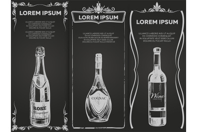 Hand drawn alcohol drinks banners template