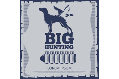 Big hunting poster design with duck