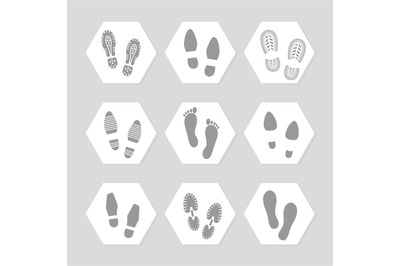 Footprints icons - female, male