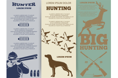 Hunting brochure flyers template design