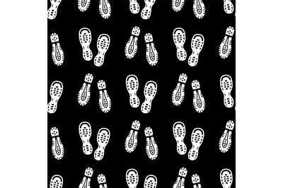 White footprints seamless pattern - sport shoe