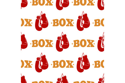 Sport pattern design - box seamless texture with red boxing gloves