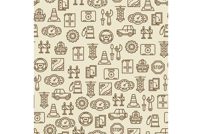 Car travel seamless pattern - travel background