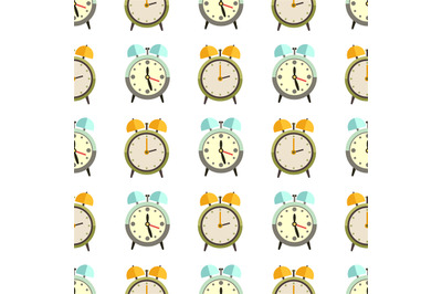 Flat clocks seamless pattern design - alarm background