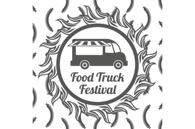 Food truck festival banner seamless pattern