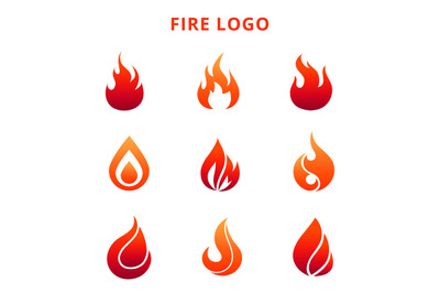 Colorful flame of fire logo isolated on white background